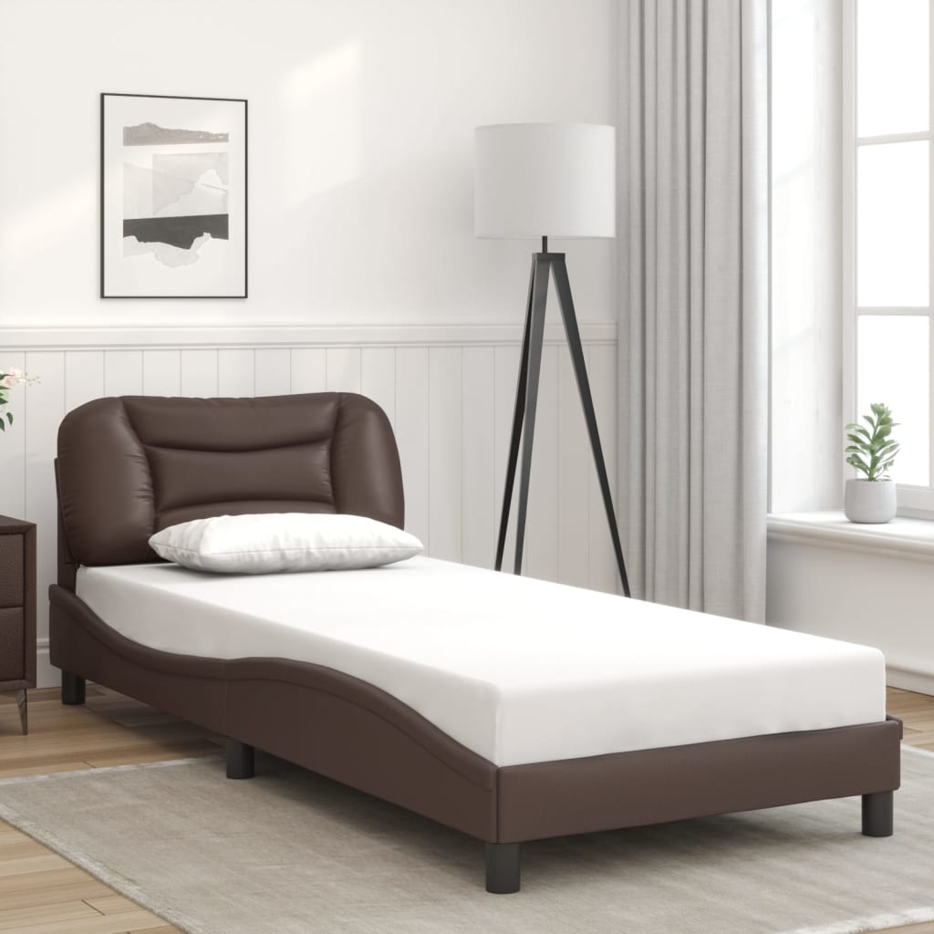 Cadre de lit avec LED sans matelas marron 90x190 cm - XIOS