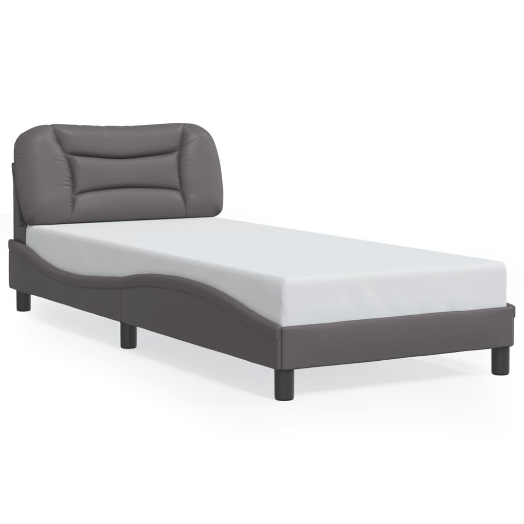 Cadre de lit avec LED sans matelas gris 90x190 cm - XIOS