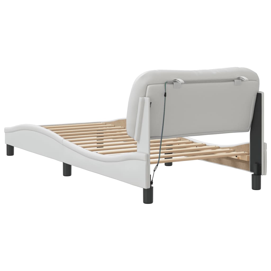 Cadre de lit avec LED sans matelas blanc 90x200 cm - XIOS