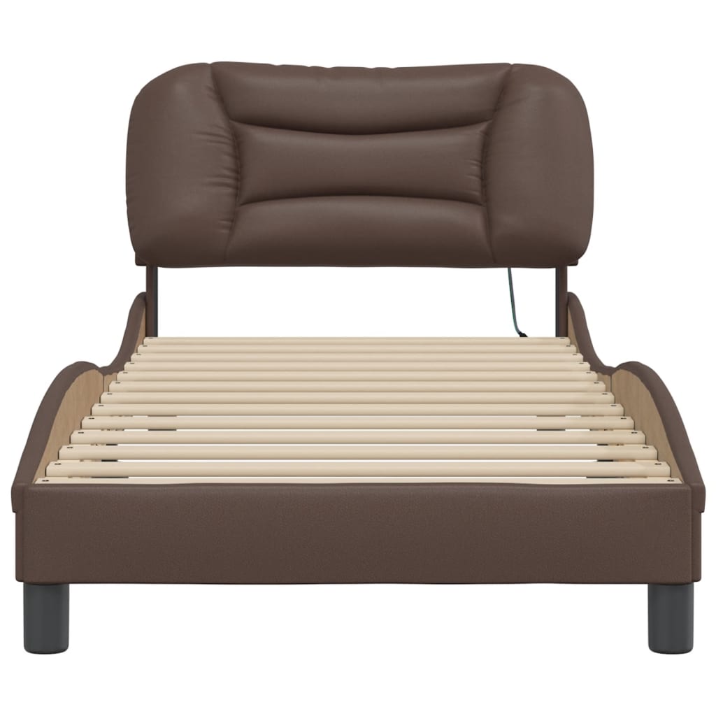 Cadre de lit avec LED sans matelas Hvar marron 90x200 cm - XIOS