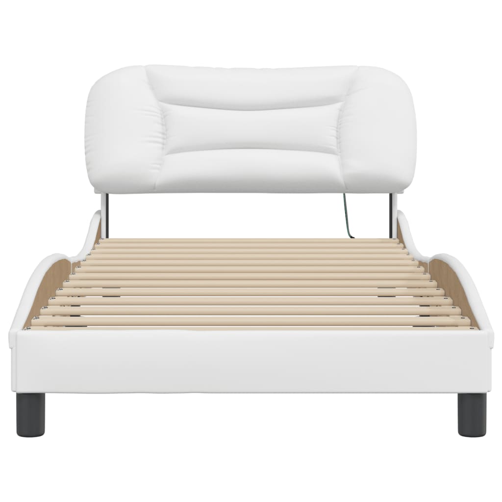 Cadre de lit avec LED sans matelas blanc 100x200 cm - XIOS