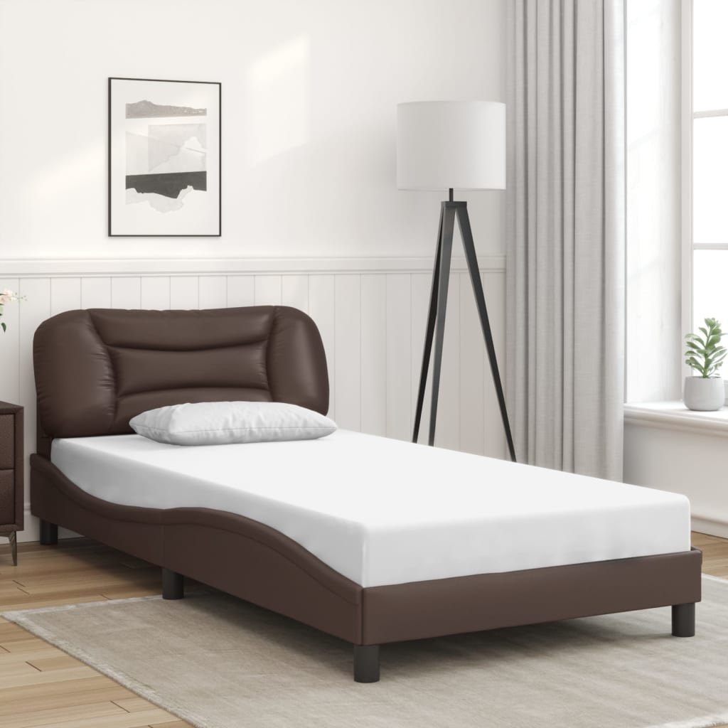 Cadre de lit avec LED sans matelas marron 100x200 cm - XIOS