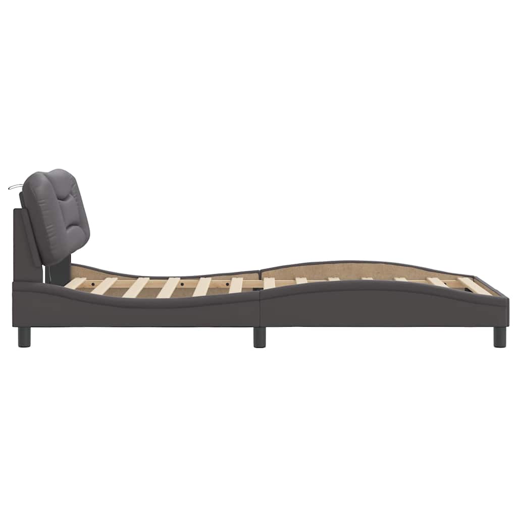 Cadre de lit avec LED sans matelas gris 100x200 cm - XIOS