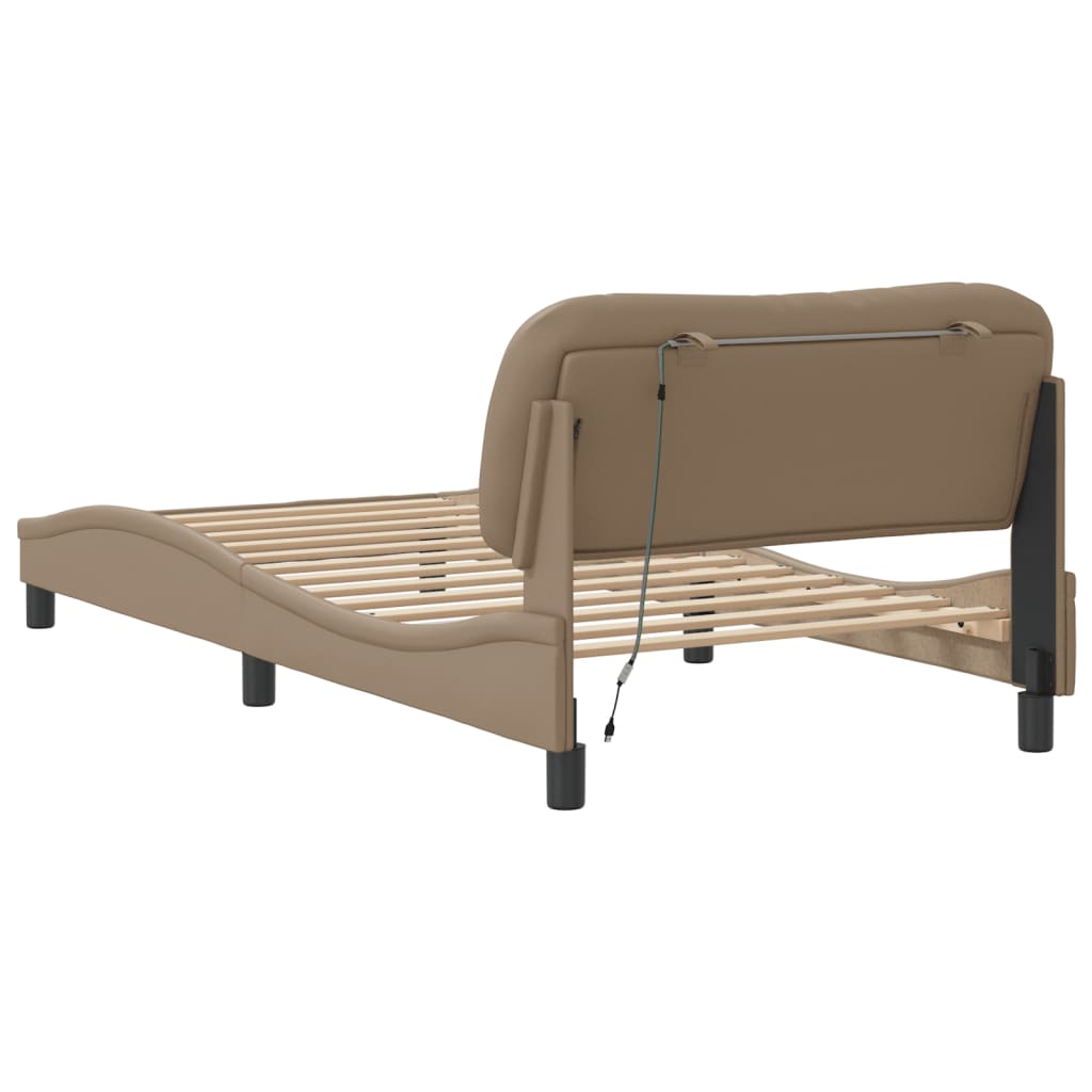Cadre de lit avec LED sans matelas cappuccino 100x200 cm - XIOS