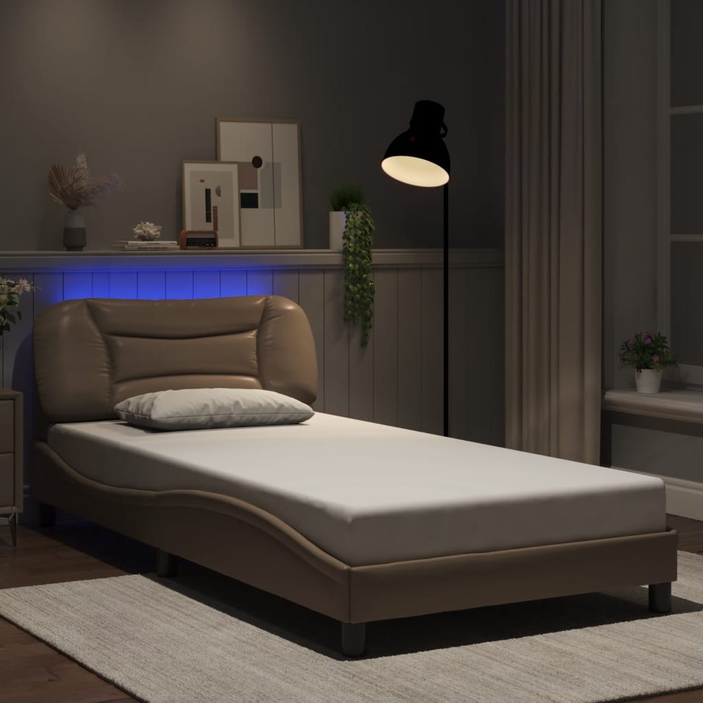 Cadre de lit avec LED sans matelas cappuccino 100x200 cm - XIOS