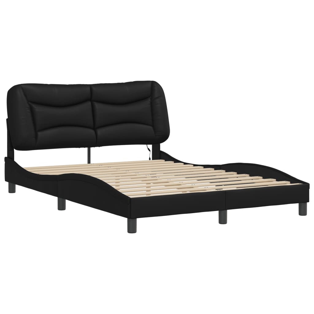 Cadre de lit avec LED sans matelas noir 120x200 cm - XIOS