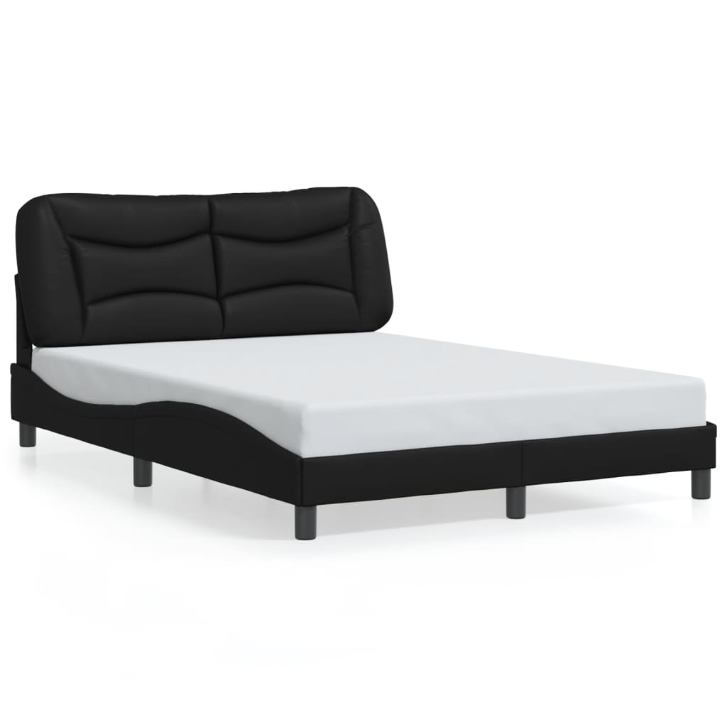 Cadre de lit avec LED sans matelas noir 140x190 cm - XIOS