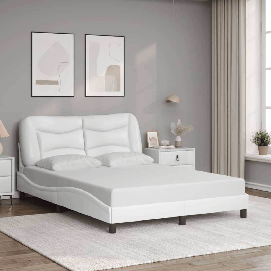Cadre de lit avec LED sans matelas blanc 140x190 cm - XIOS