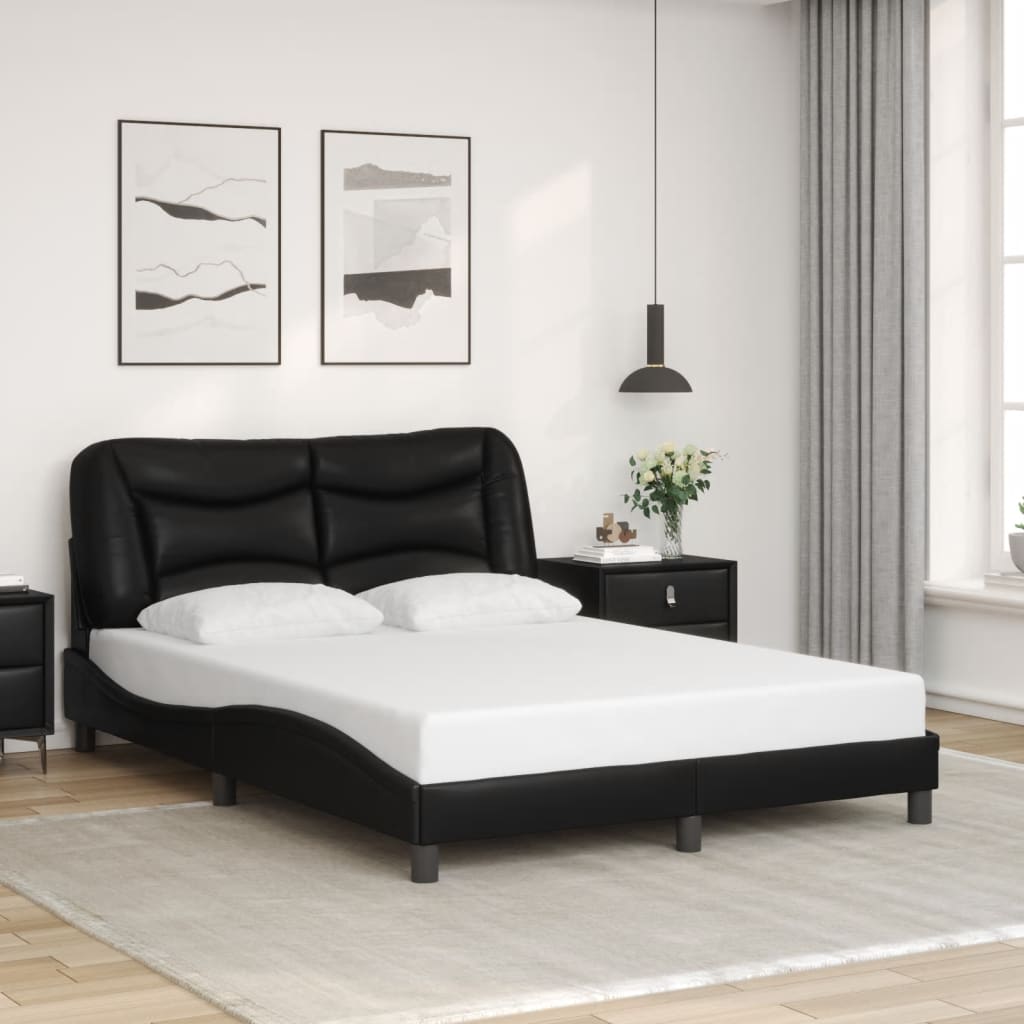 Cadre de lit avec LED sans matelas noir 140x200 cm - XIOS