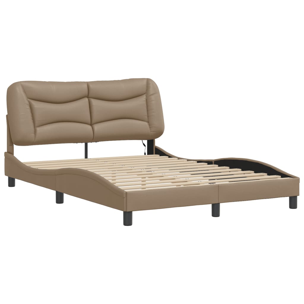 Cadre de lit avec LED sans matelas cappuccino 140x200 cm - XIOS