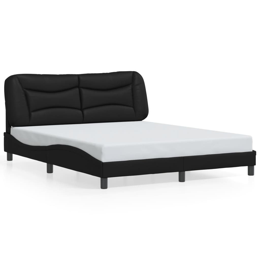 Cadre de lit avec LED sans matelas noir 160x200 cm - XIOS