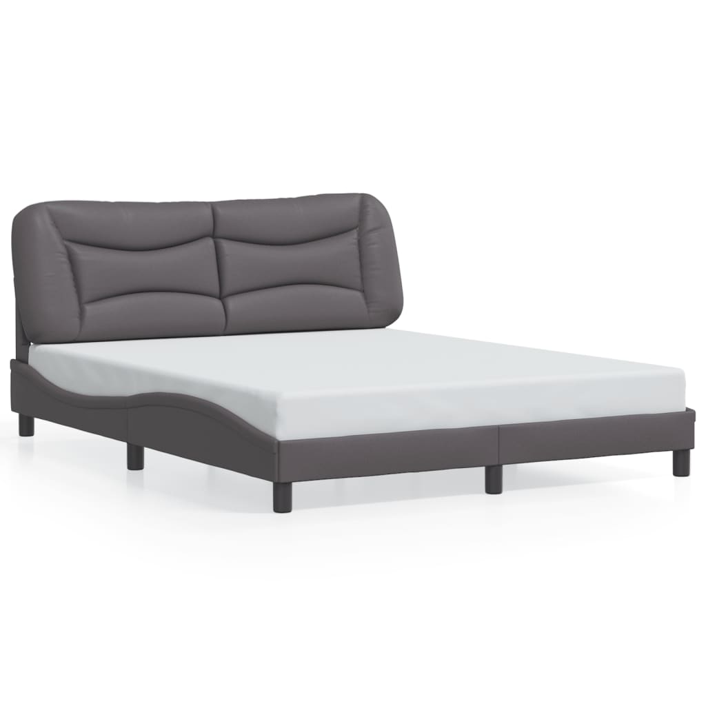 Cadre de lit avec LED sans matelas gris 160x200 cm - XIOS