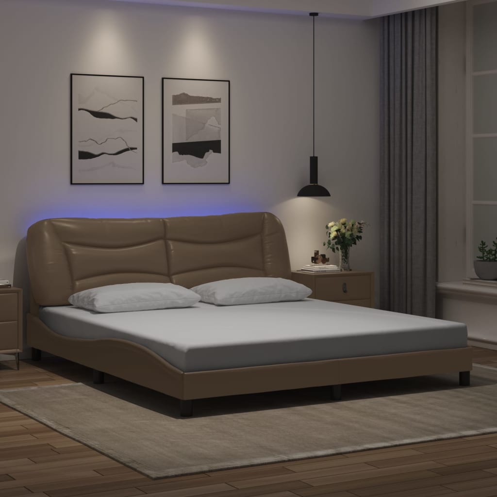 Cadre de lit avec LED sans matelas cappuccino 180x200 cm - XIOS