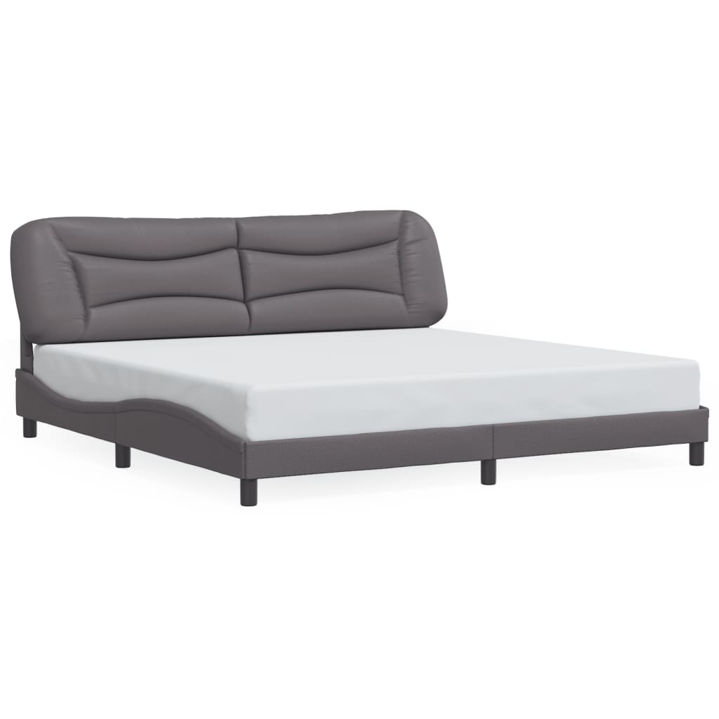 Cadre de lit avec LED sans matelas gris 200x200 cm - XIOS