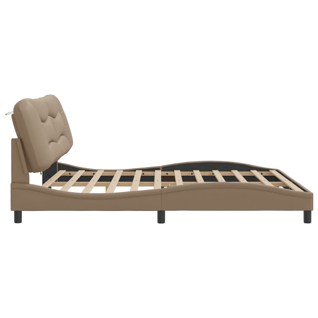 Cadre de lit avec LED sans matelas Hvar cappuccino 200x200 cm - XIOS