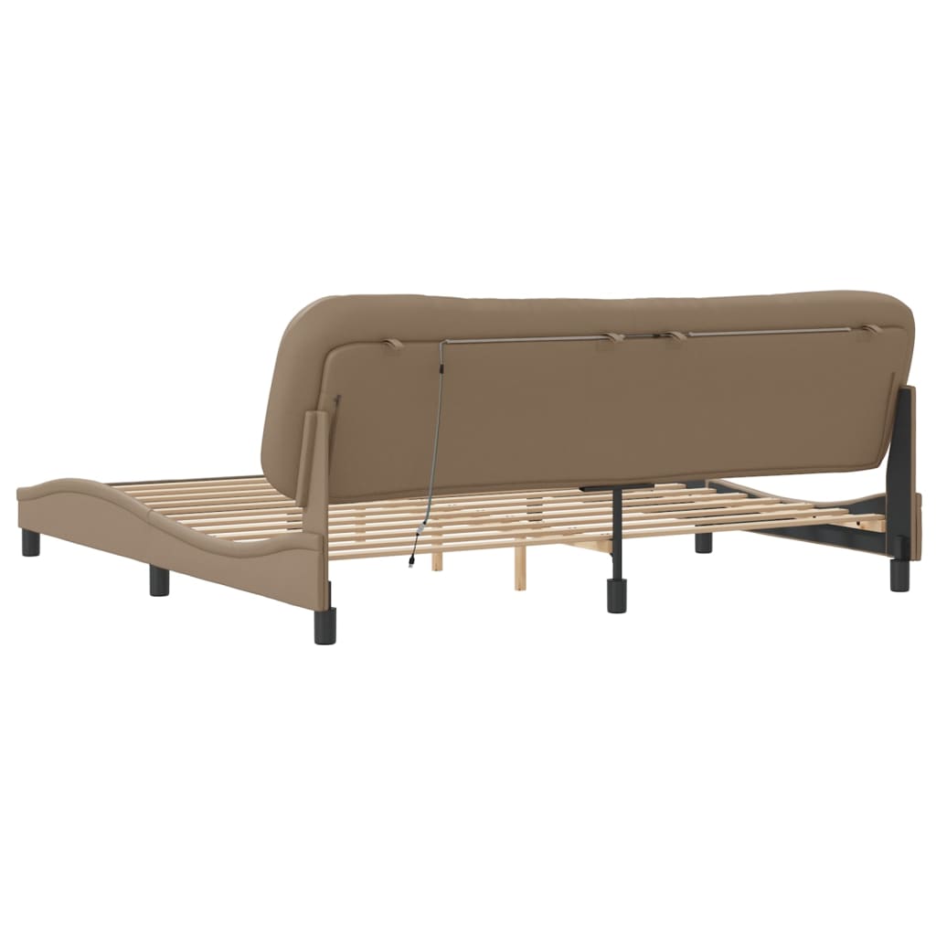 Cadre de lit avec LED sans matelas Hvar cappuccino 200x200 cm - XIOS