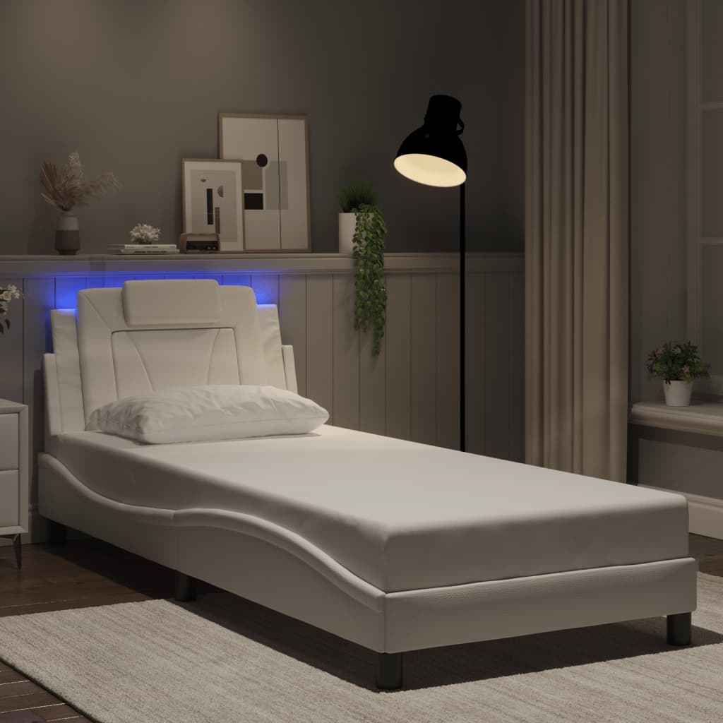 Cadre de lit avec LED sans matelas blanc 80x200 cm - XIOS
