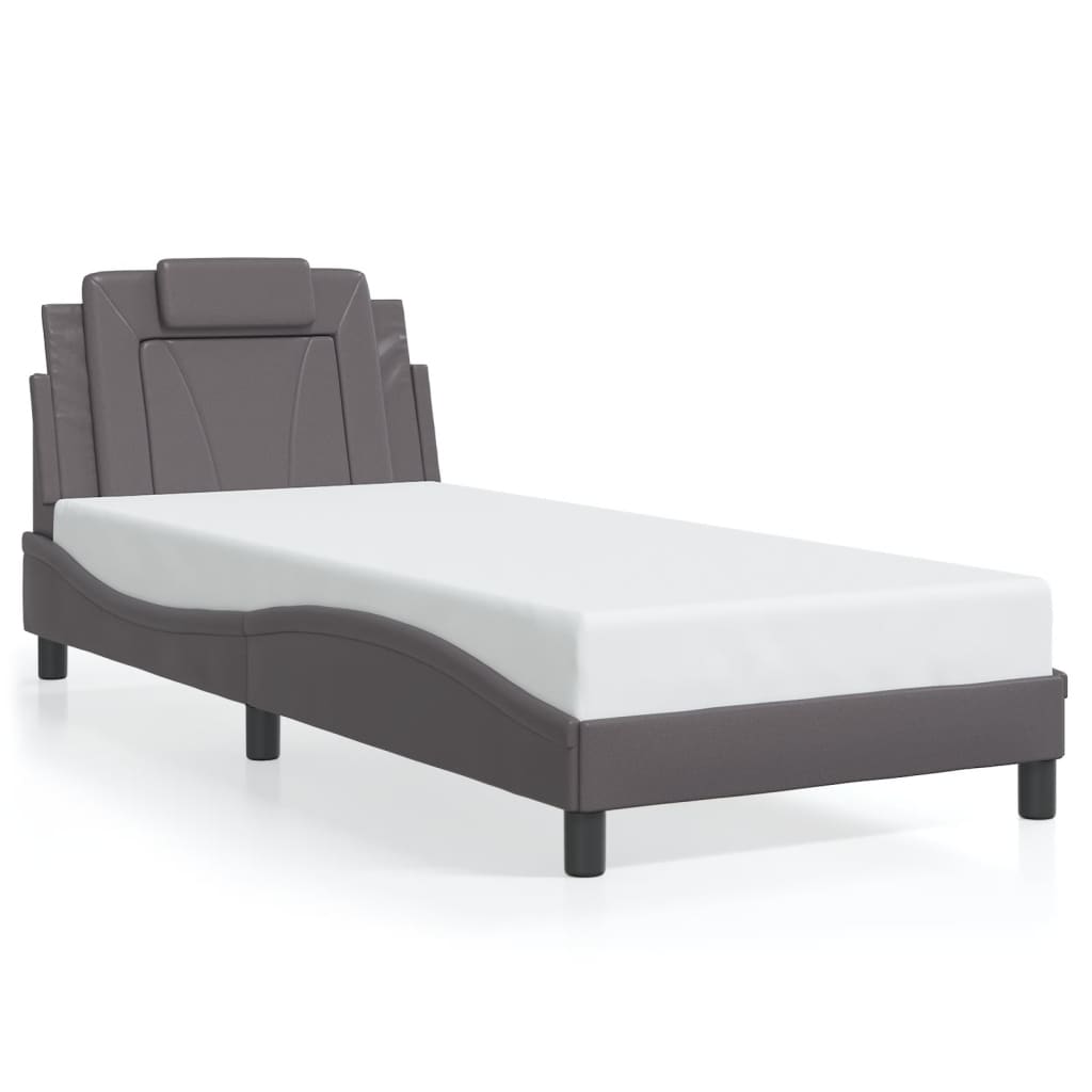 Cadre de lit avec LED sans matelas gris 80x200 cm - XIOS