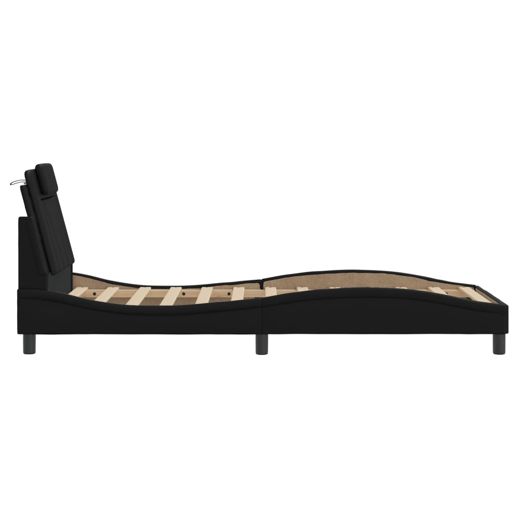 Cadre de lit avec LED sans matelas noir 90x190 cm - XIOS