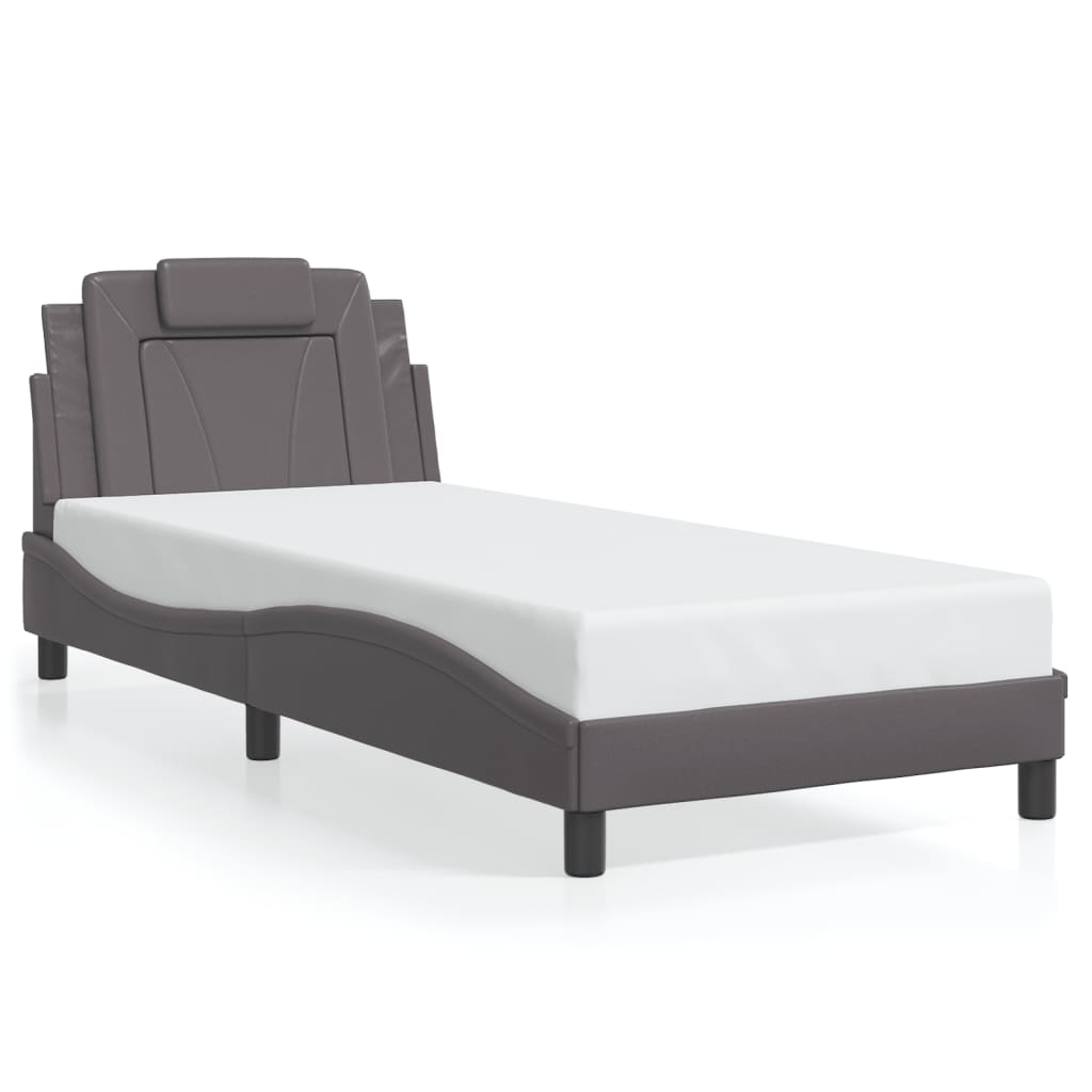 Cadre de lit avec LED sans matelas gris 90x190 cm - XIOS