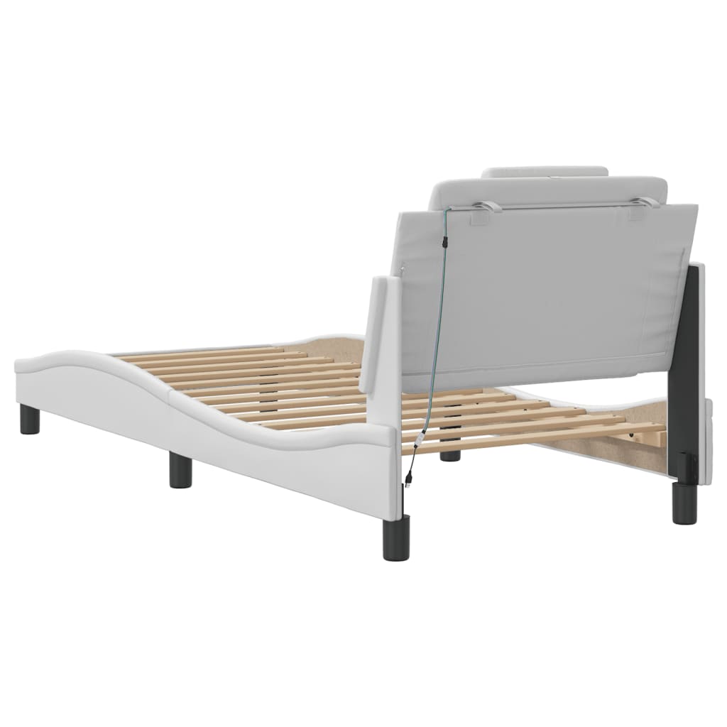 Cadre de lit avec LED sans matelas blanc 90x200 cm - XIOS