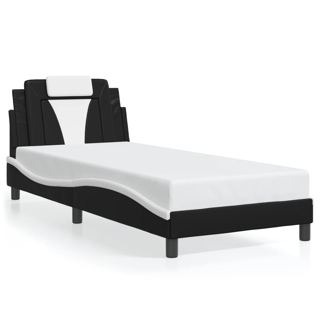 Cadre de lit Viana avec LED sans matelas noir et blanc 90x200 cm - XIOS