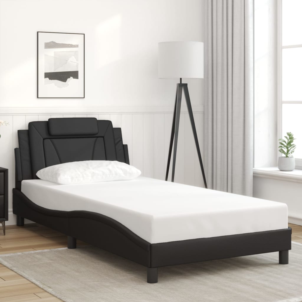 Cadre de lit avec LED sans matelas noir 100x200 cm - XIOS