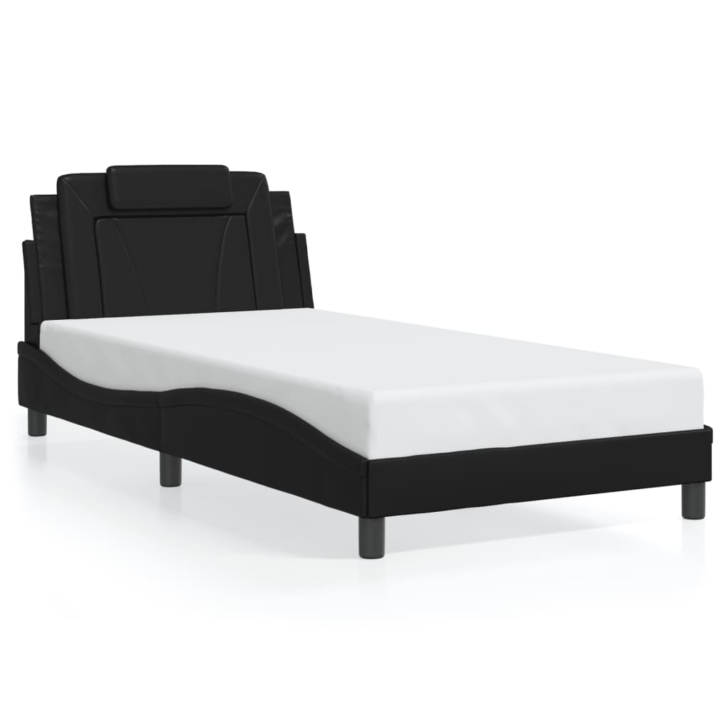 Cadre de lit avec LED sans matelas noir 100x200 cm - XIOS
