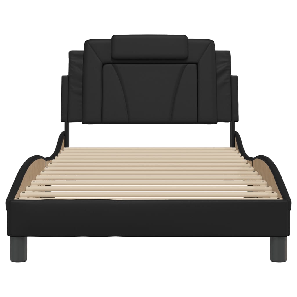 Cadre de lit avec LED sans matelas noir 100x200 cm - XIOS
