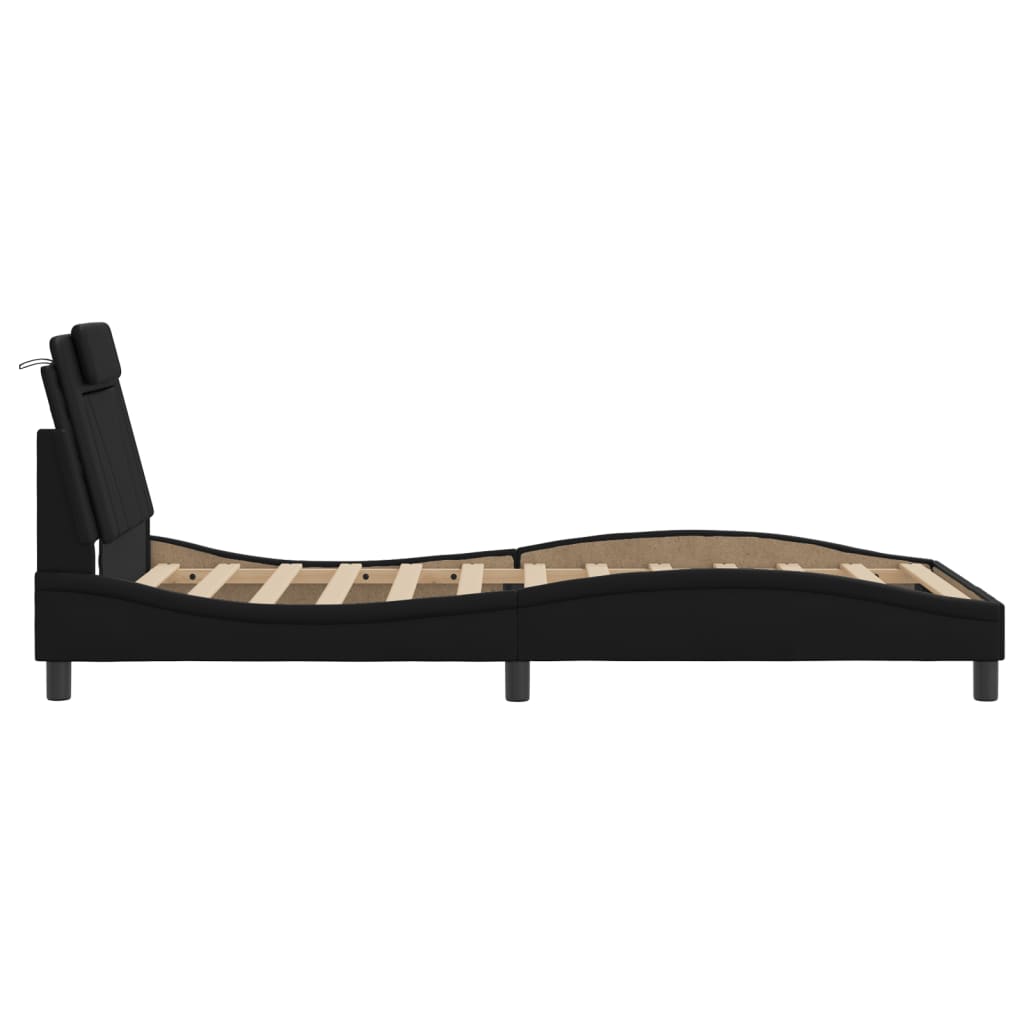 Cadre de lit avec LED sans matelas noir 100x200 cm - XIOS
