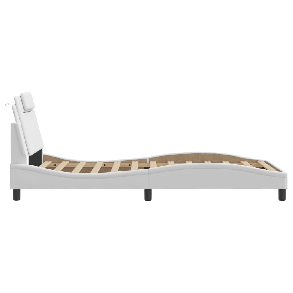 Cadre de lit avec LED sans matelas blanc 100x200 cm - XIOS