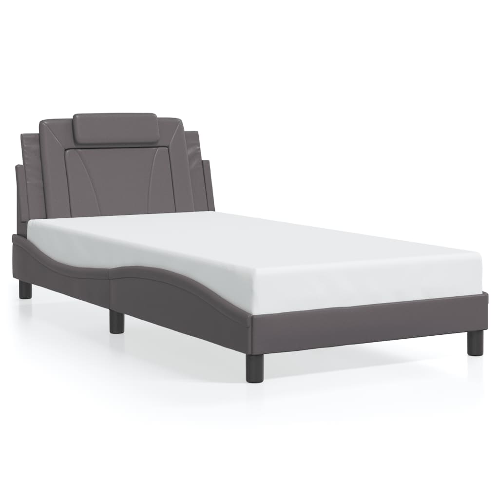 Cadre de lit avec LED sans matelas gris 100x200 cm - XIOS