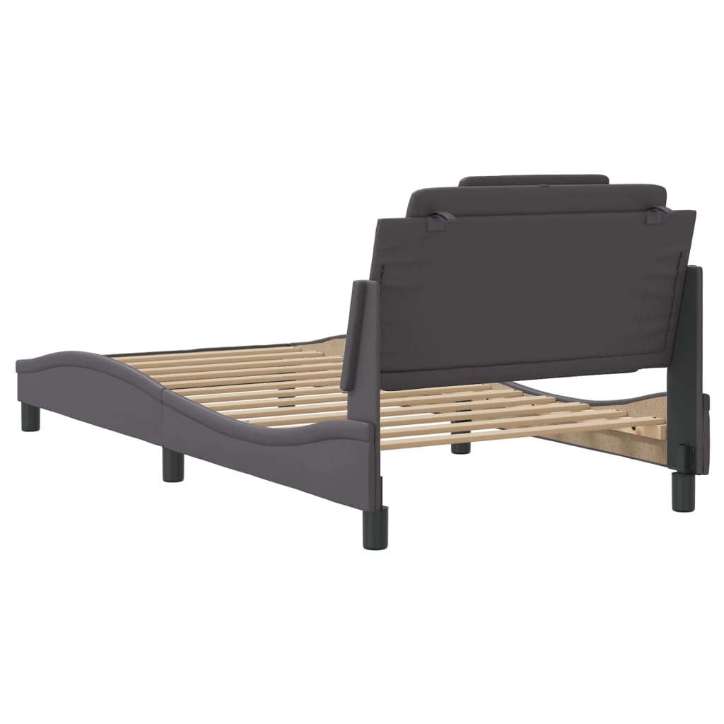Cadre de lit avec LED sans matelas gris 100x200 cm - XIOS