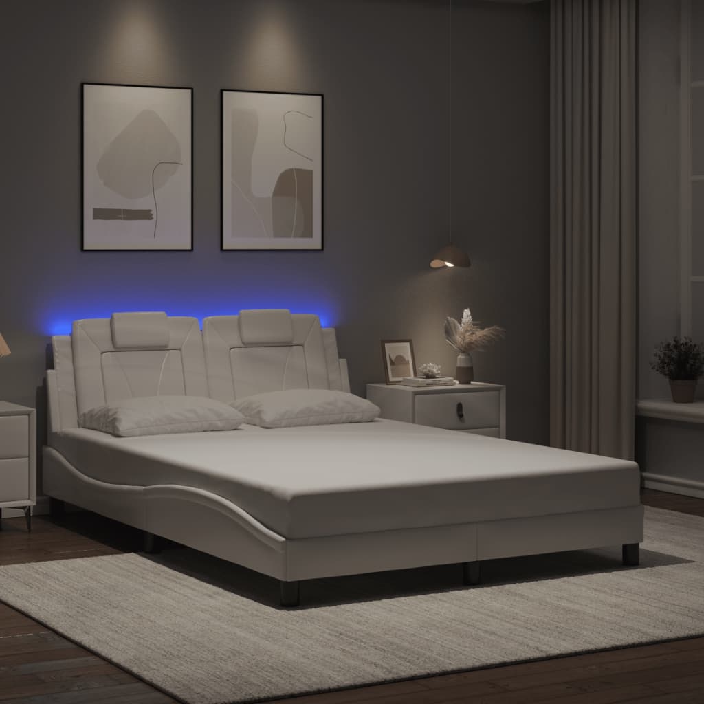 Cadre de lit avec LED sans matelas blanc 120x200 cm - XIOS