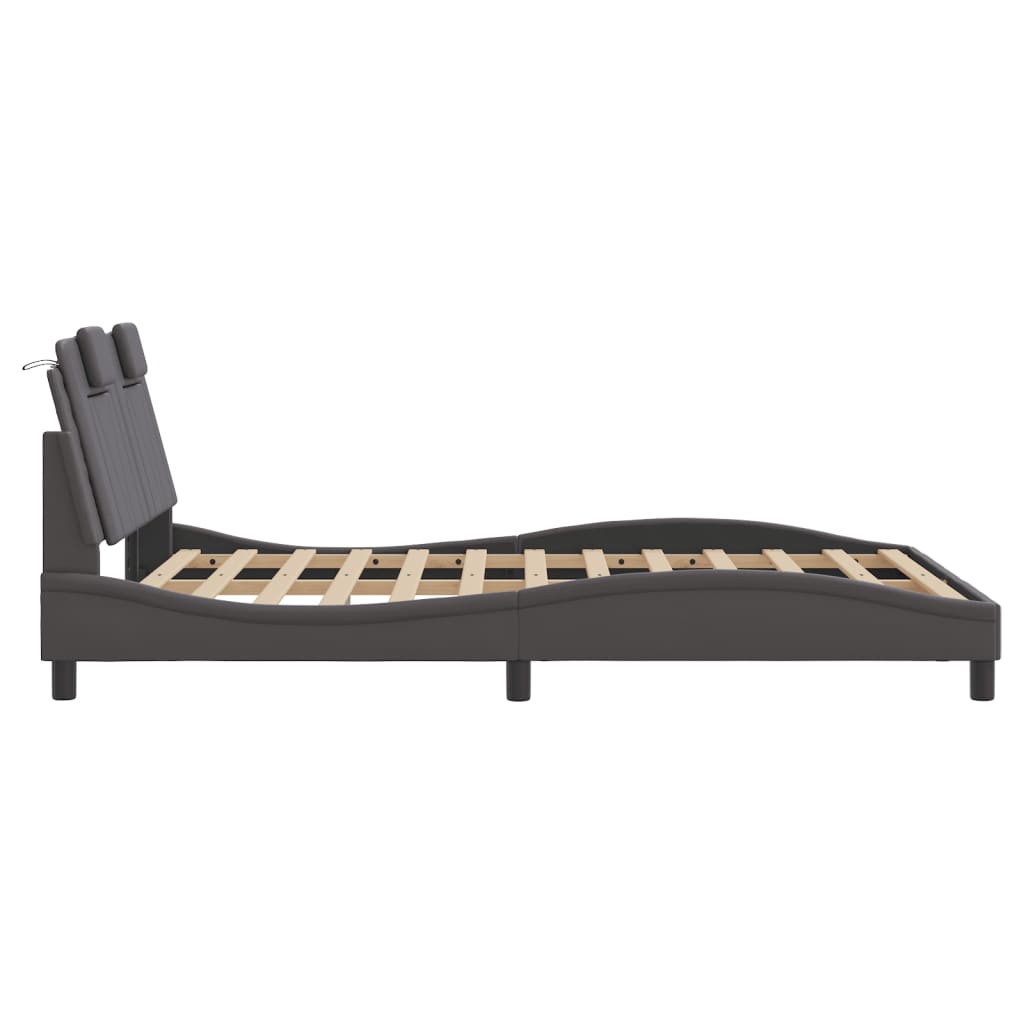 Cadre de lit avec LED sans matelas gris 120x200 cm - XIOS