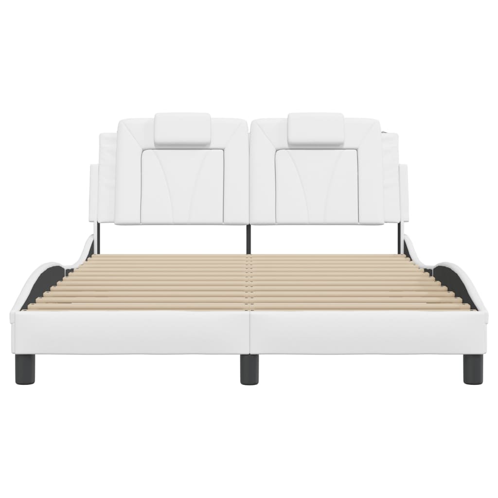 Cadre de lit avec LED sans matelas blanc 140x190 cm - XIOS
