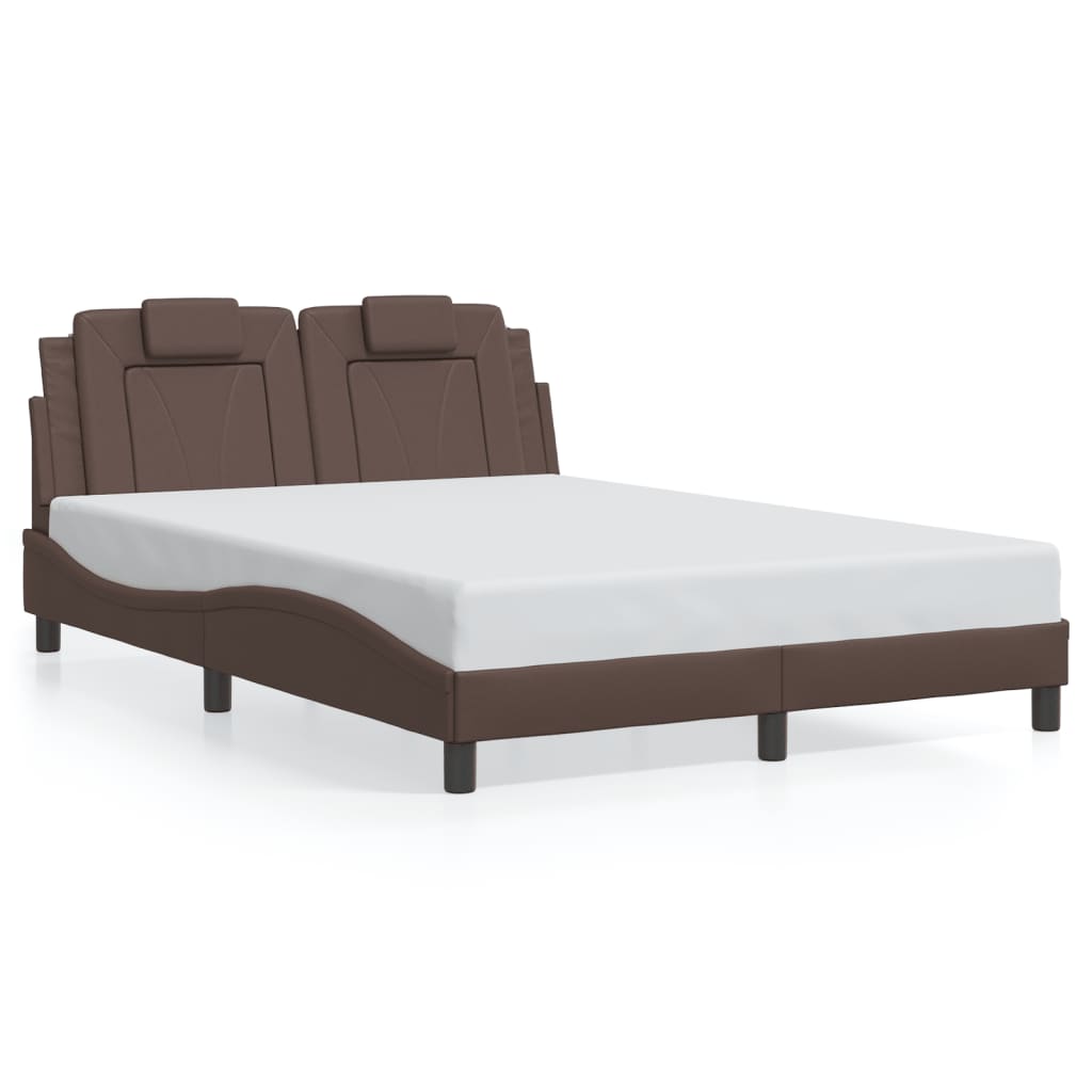 Cadre de lit avec LED sans matelas marron 140x190 cm - XIOS