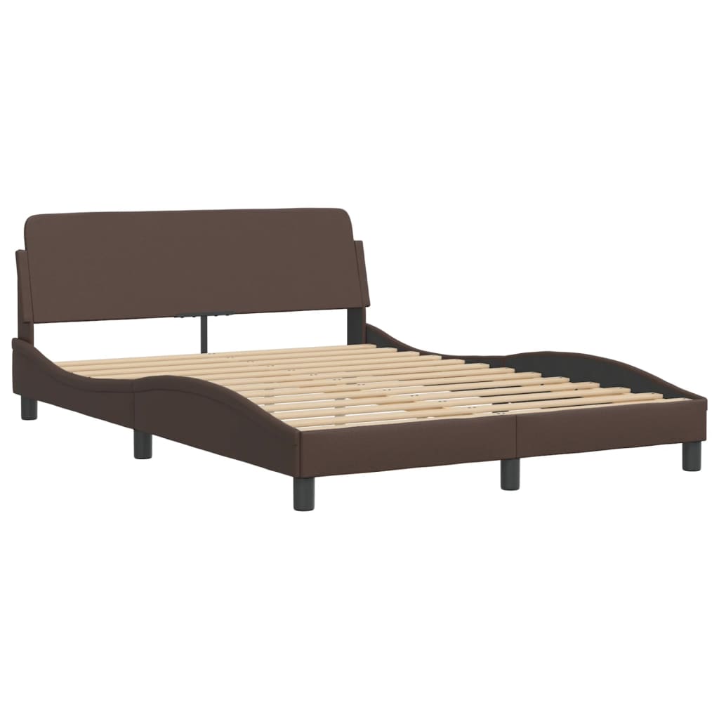Cadre de lit avec LED sans matelas marron 140x190 cm - XIOS