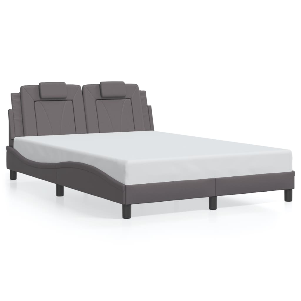 Cadre de lit avec LED sans matelas gris 140x190 cm - XIOS