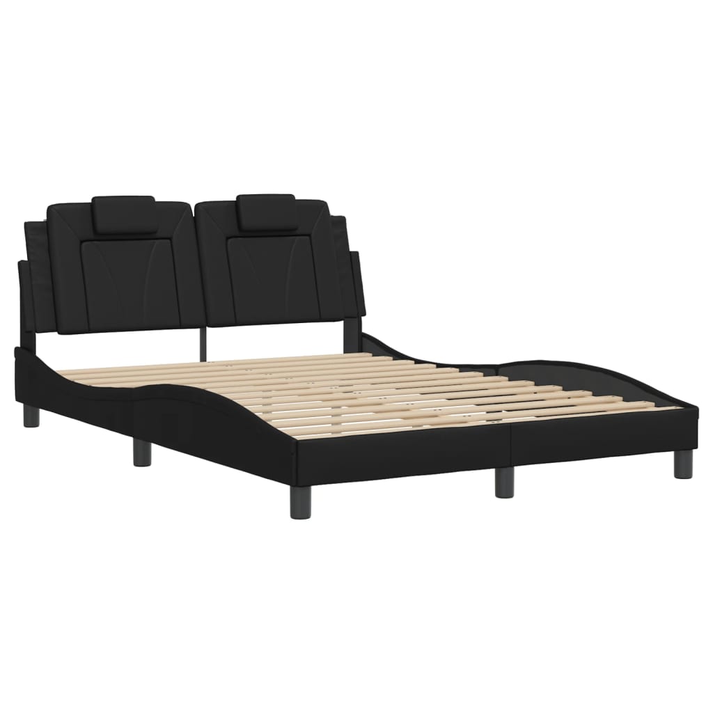 Cadre de lit avec LED sans matelas noir 140x200 cm - XIOS