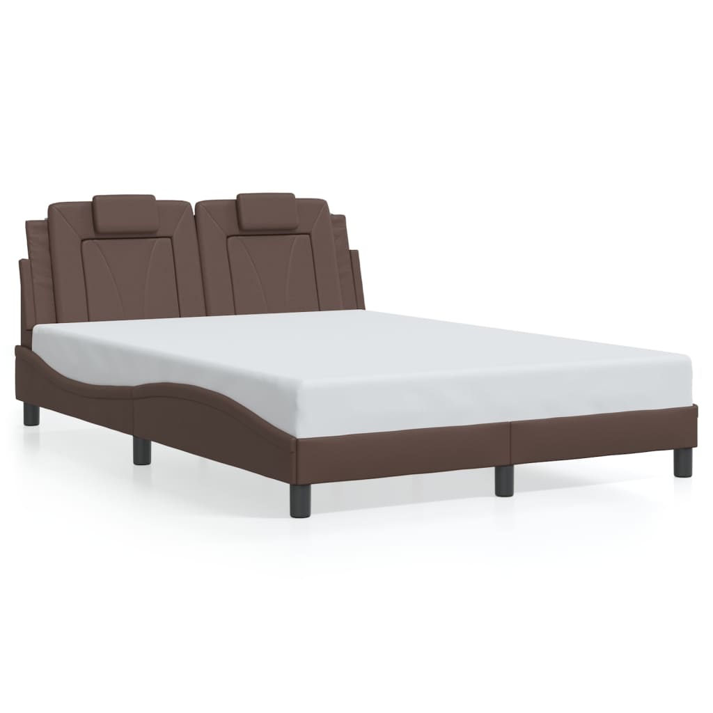 Cadre de lit avec LED sans matelas marron 140x200 cm - XIOS