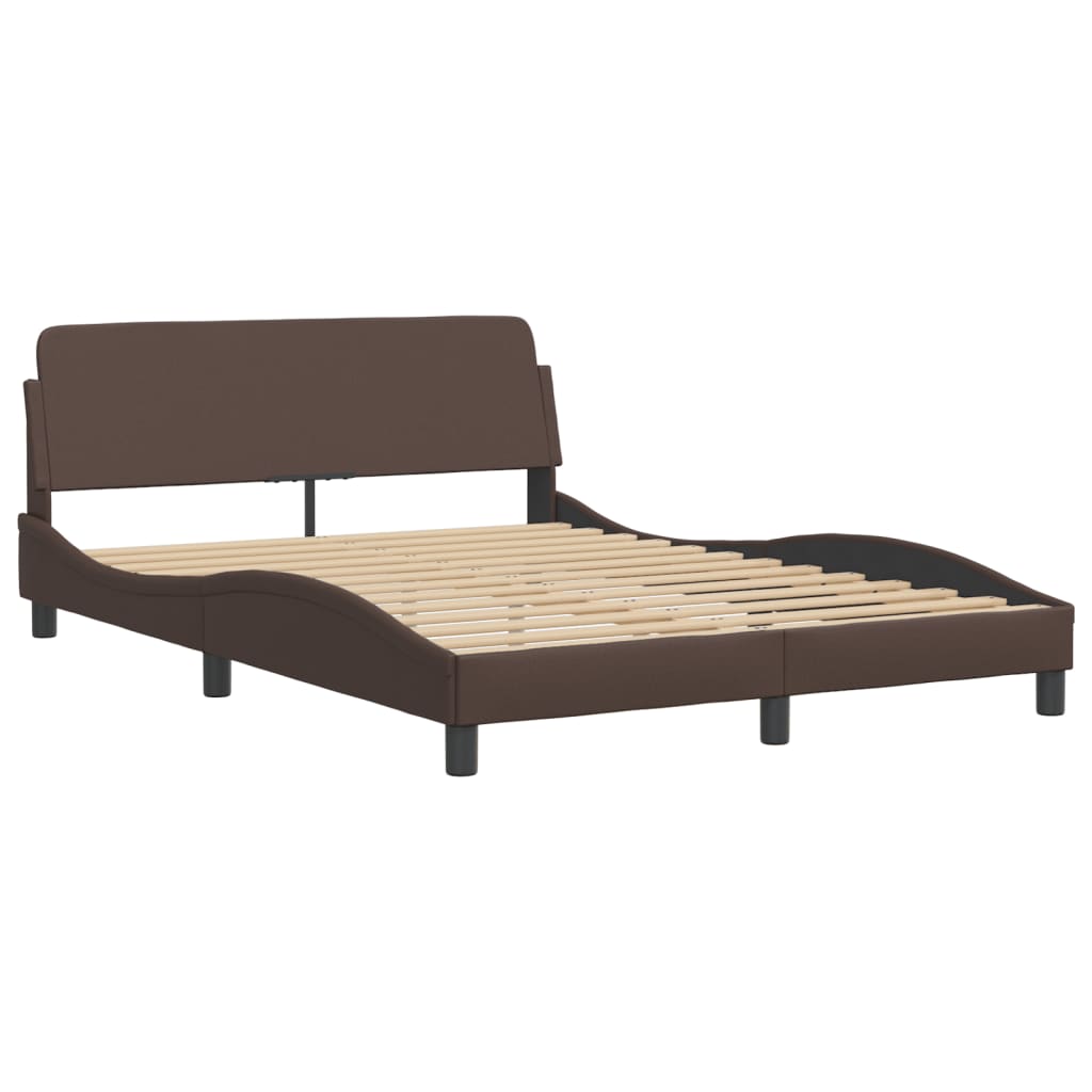 Cadre de lit avec LED sans matelas marron 140x200 cm - XIOS