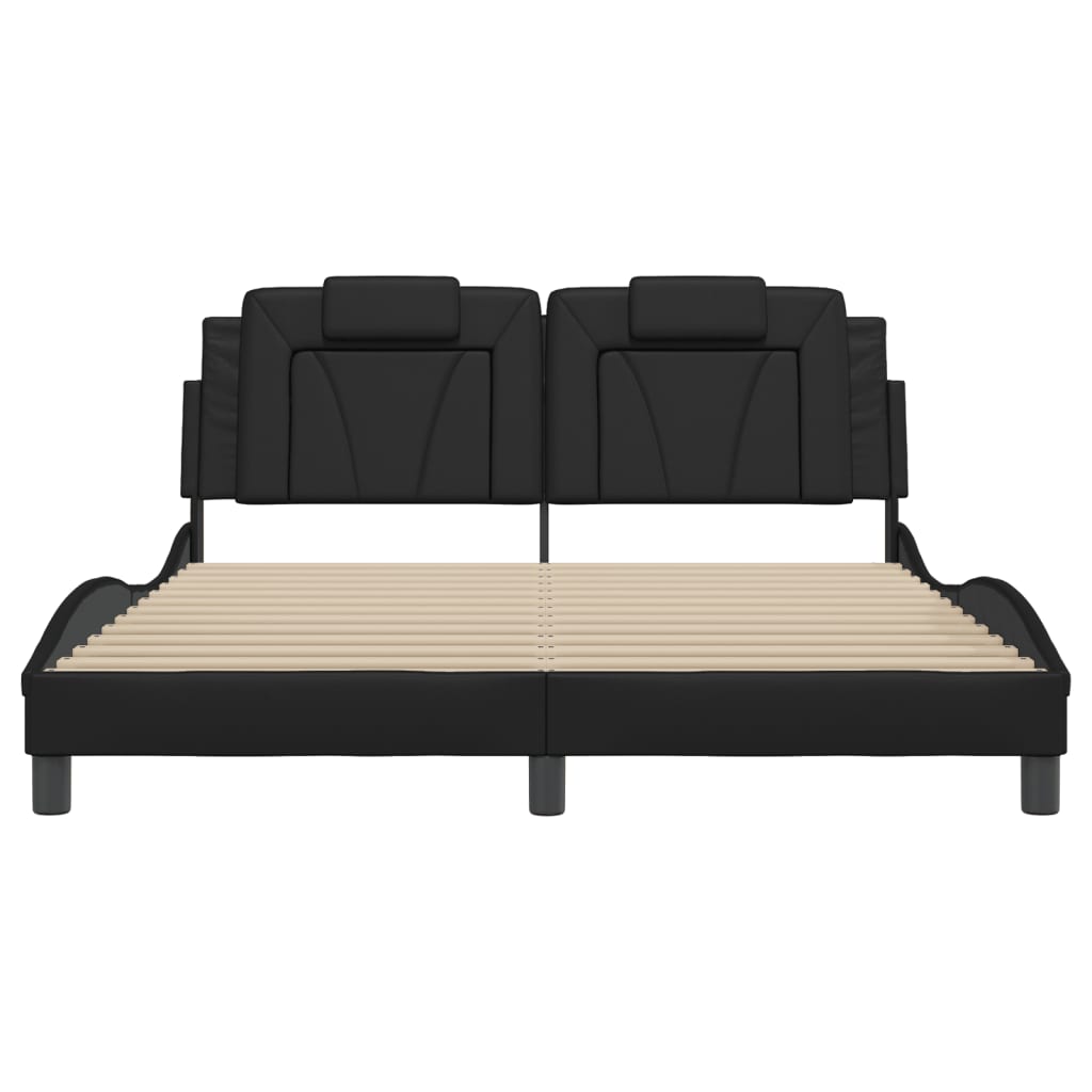Cadre de lit avec LED sans matelas noir 160x200 cm - XIOS