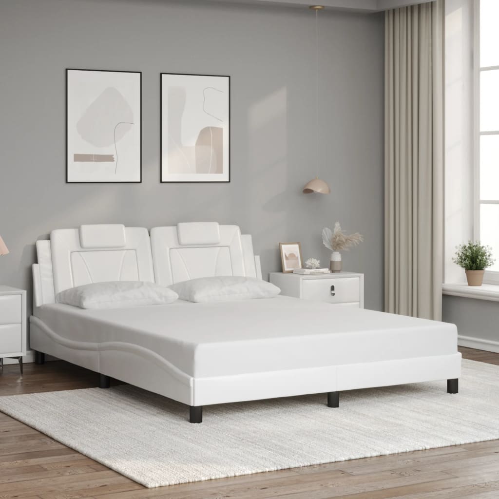 Cadre de lit Viana avec LED sans matelas blanc 160x200 cm - XIOS