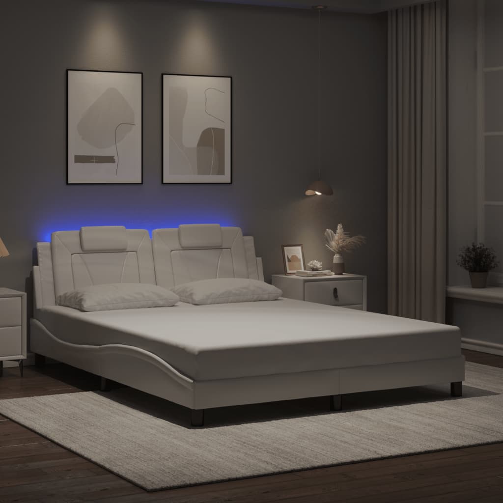 Cadre de lit Viana avec LED sans matelas blanc 160x200 cm - XIOS