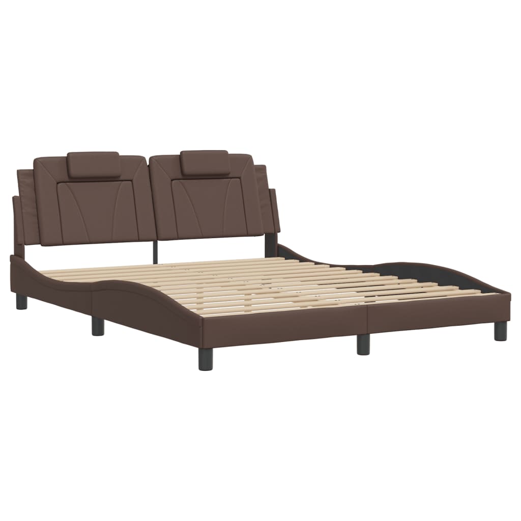 Cadre de lit avec LED sans matelas marron 160x200 cm - XIOS