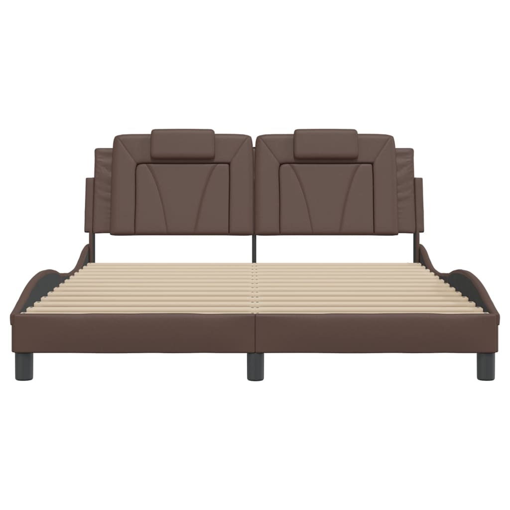 Cadre de lit avec LED sans matelas marron 160x200 cm - XIOS