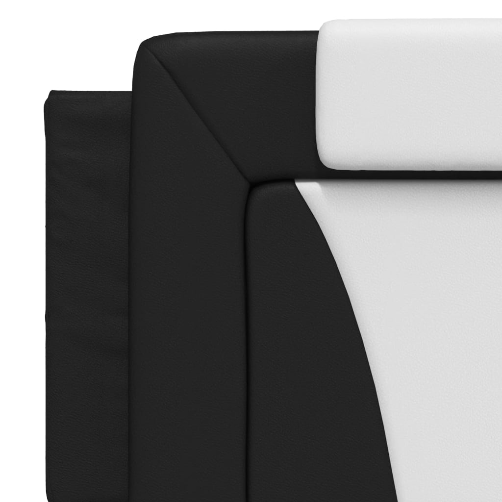 Cadre de lit avec LED sans matelas noir et blanc 160x200 cm - XIOS