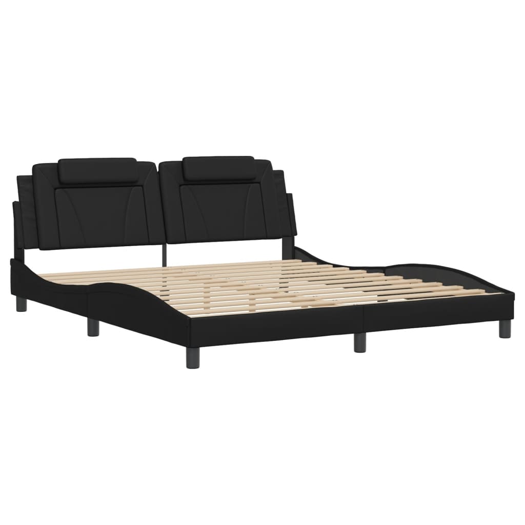 Cadre de lit avec LED sans matelas noir 180x200 cm - XIOS