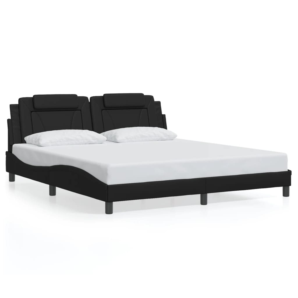 Cadre de lit avec LED sans matelas noir 180x200 cm - XIOS